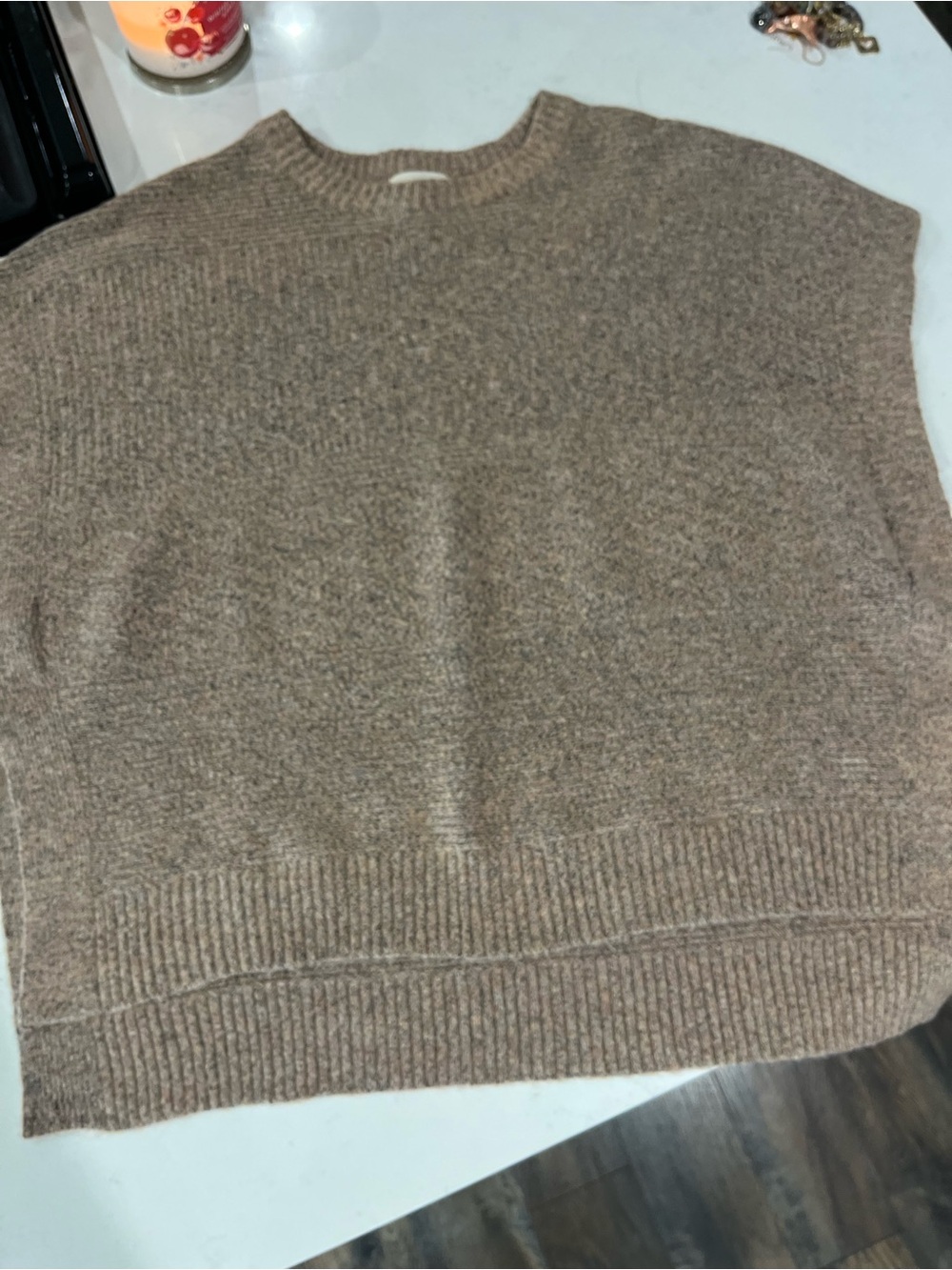 Women’s Crewneck Sweater Vest in Taupe